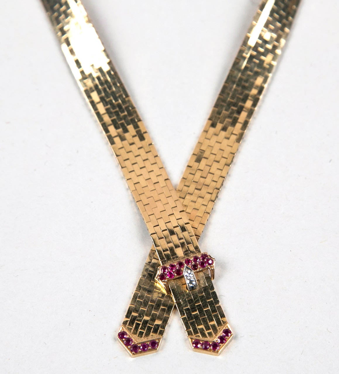 1940's Gold, Ruby and Diamond Necklace and Earring Set Presented by Carol Marks 2