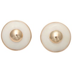 TAMBETTI Gold And Ivory Earclips