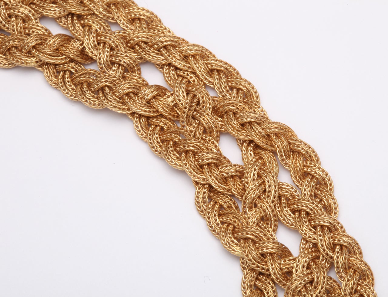 Women's Tiffany and Co Woven Gold Necklace For Sale