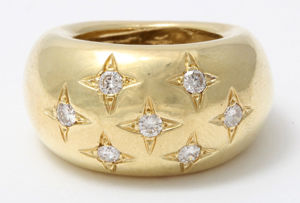 CHAUMET PARIS Diamond Gold Bombe Style Ring 1
