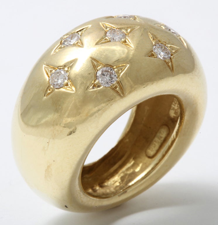 CHAUMET PARIS Diamond Gold Bombe Style Ring 3