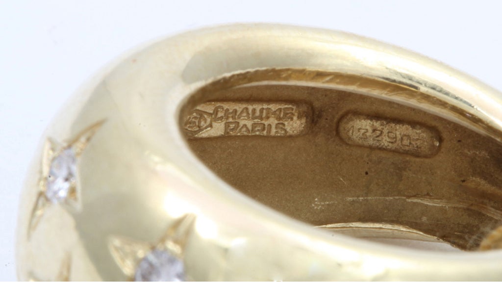 CHAUMET PARIS Diamond Gold Bombe Style Ring 4