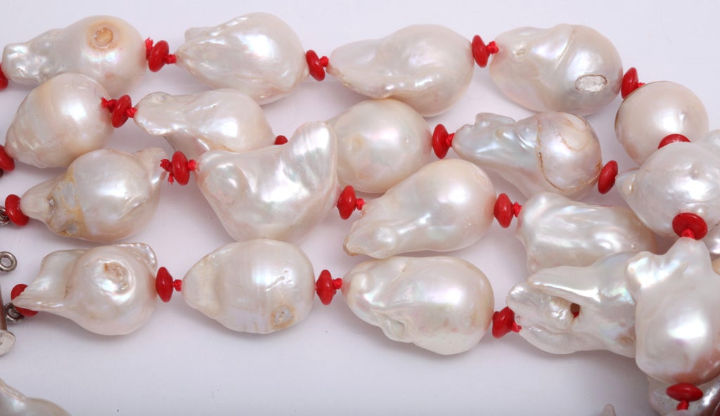 Pearl & Coral Necklace For Sale 3