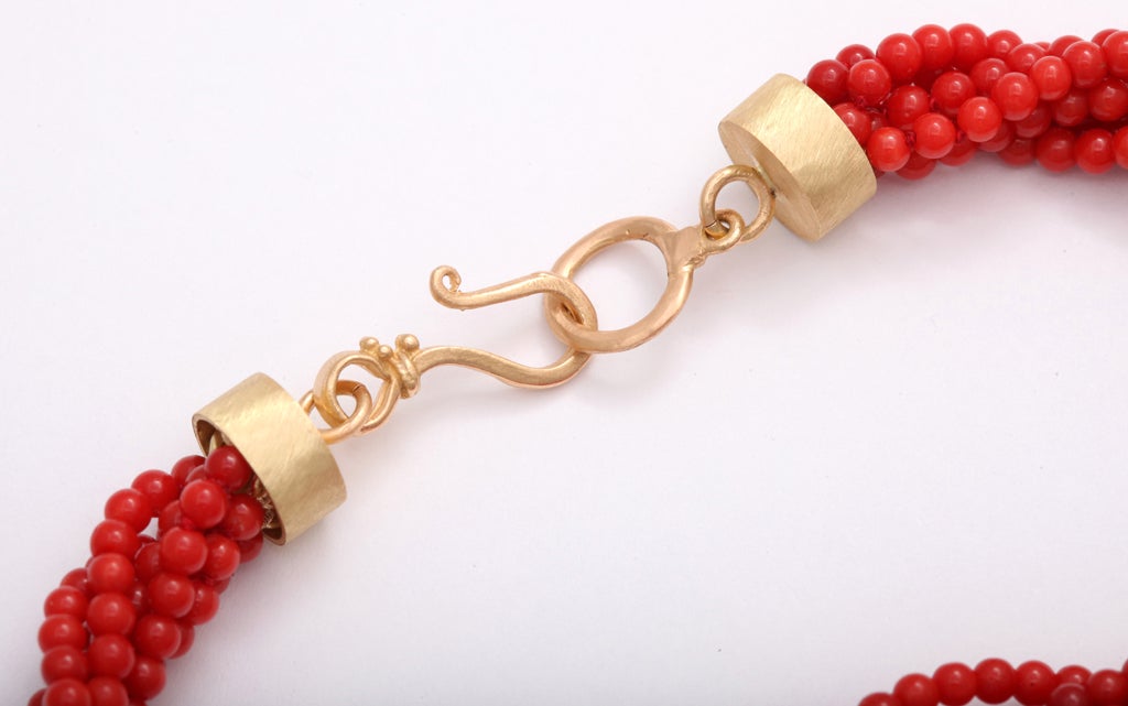 Coral Branch & Diamond Necklace For Sale 3