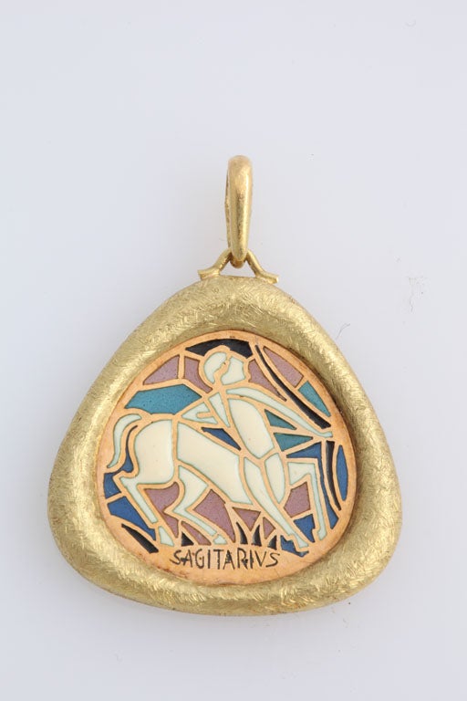 Translucent Enamel and Gold Zodiac Charms For Sale 4