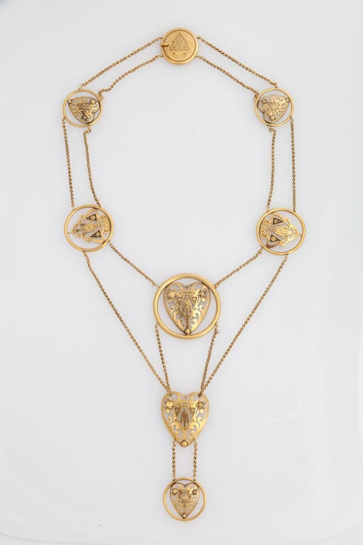 Unusual Gold Medallion Necklace by Gucci