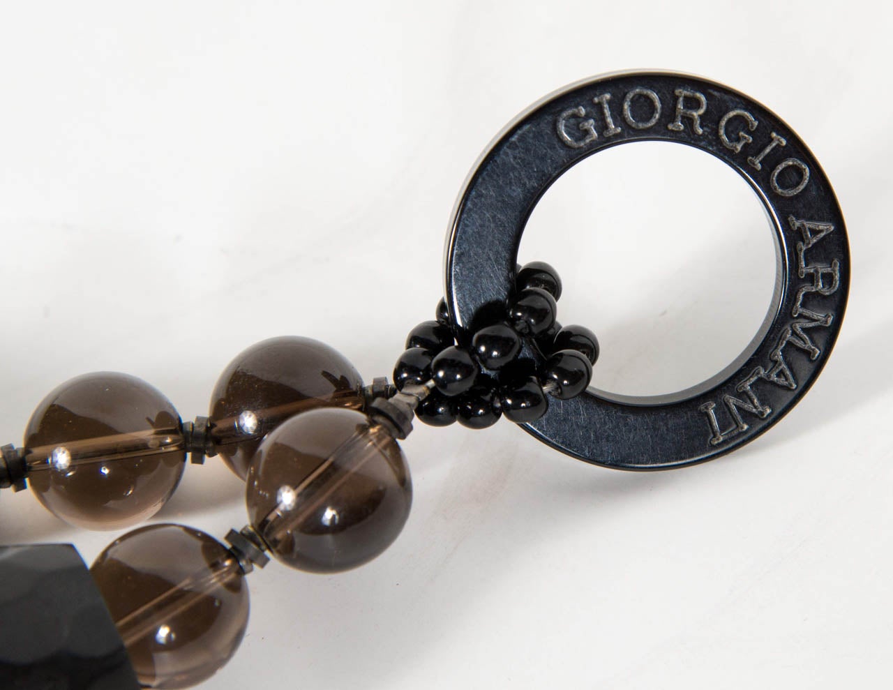 Sophisticated Smoky Quartz and Glass Bead Necklace by Giorgio Armani 1