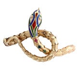 Enamel Snake Bracelet with Diamonds, Ruby, Sapphire, & Emerald