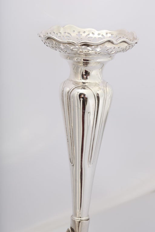 Magnificient English Edwardian Pierced Sterling Epergne / Vase 5
