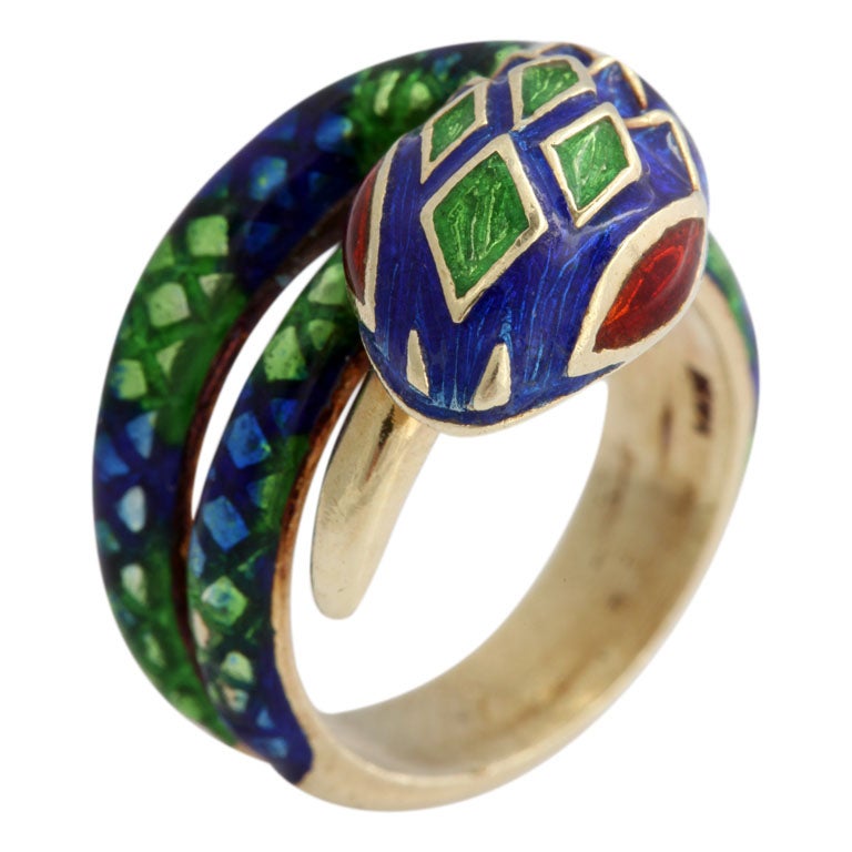 70's Enamel Snake Ring