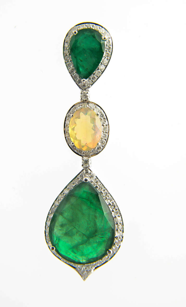 long emerald earrings
