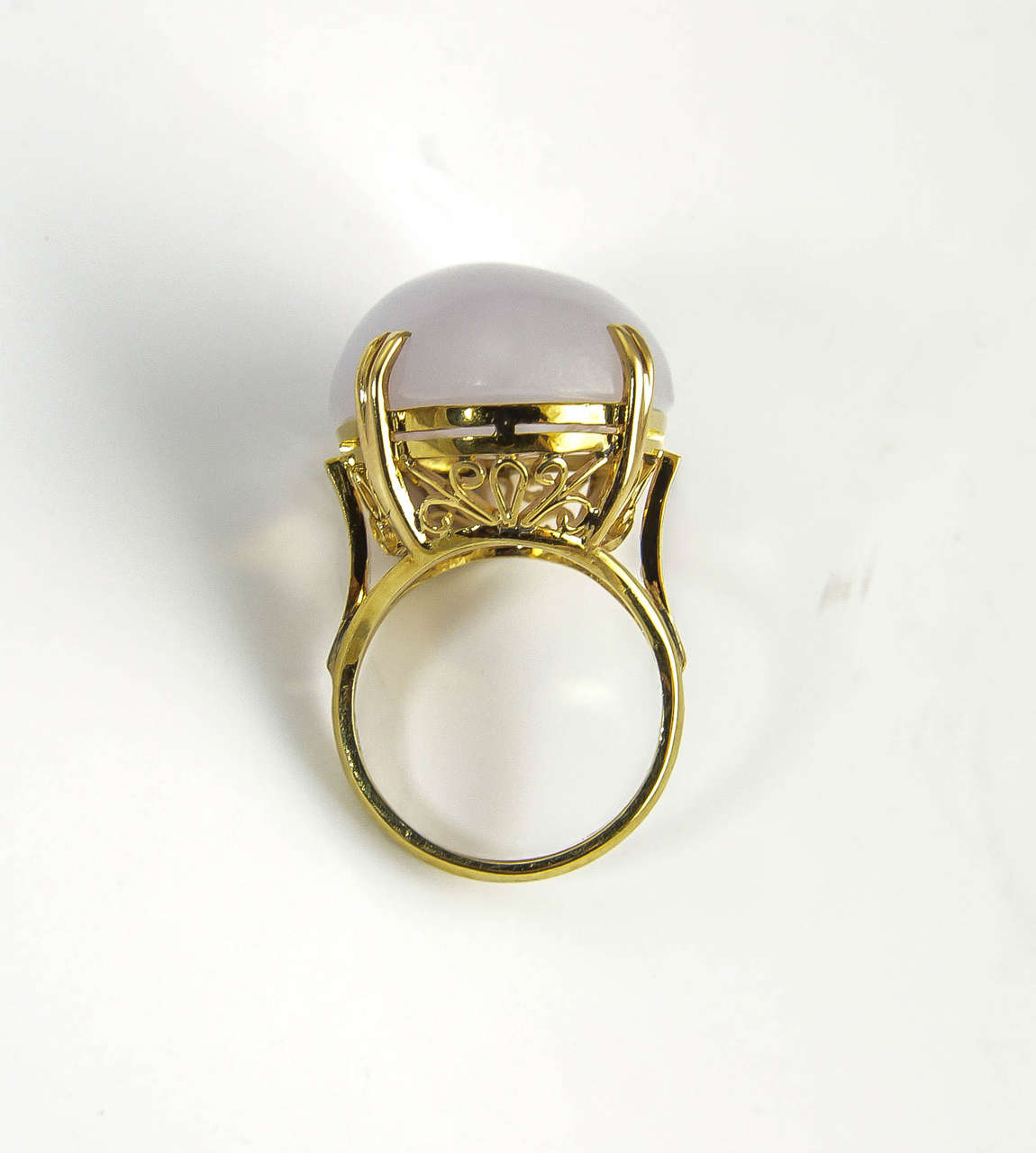 1970s Lavender Jade Yellow Gold Ring 1