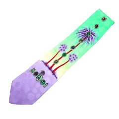 Vintage Rare Gianni Versace Miami Print Tie Purple