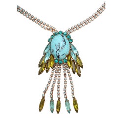 Collana Hattie Carnegie con turchese finto e citrino