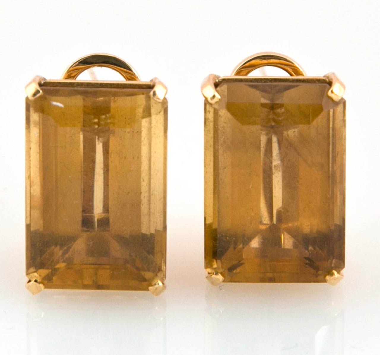 Retro Large Topaz Gold Earrings