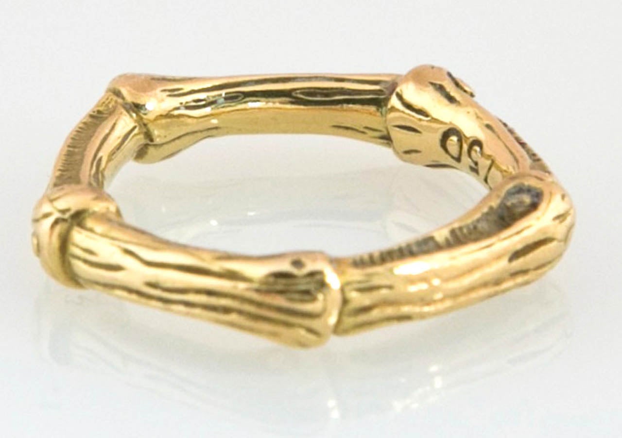 Tiffany & Co. Bamboo Gold Ring In Excellent Condition For Sale In Bedford, NY