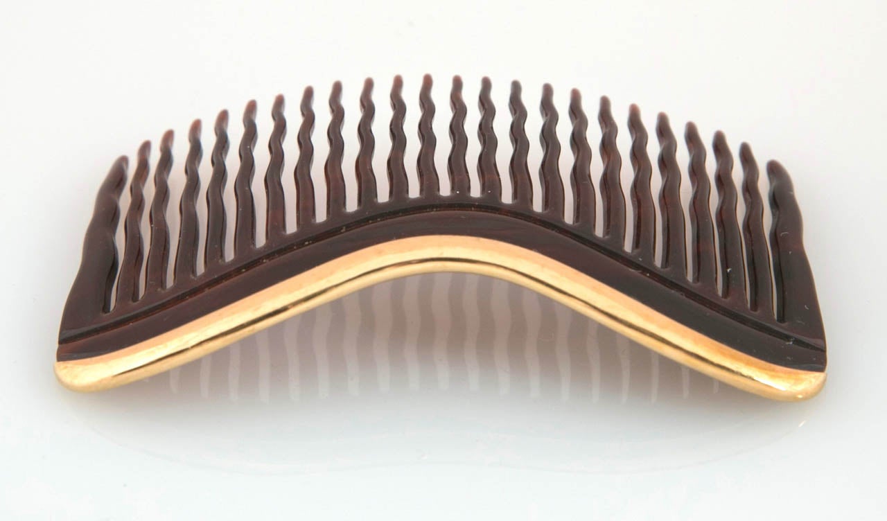 Tiffany & Co. Tortoise Gold Comb In Excellent Condition For Sale In Bedford, NY