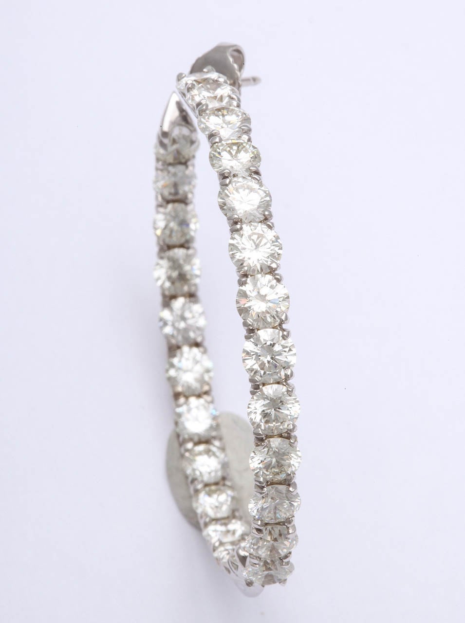 Powerful Diamond Hoop Earrings, 14.63 CTS For Sale 1