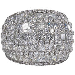 Fabulous Rounded Dome Bombe Style Diamond Gold Cocktail Ring