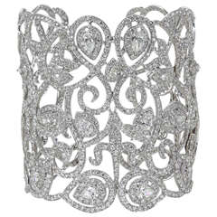 Magnificent Wide Diamond Cuff Bracelet 12