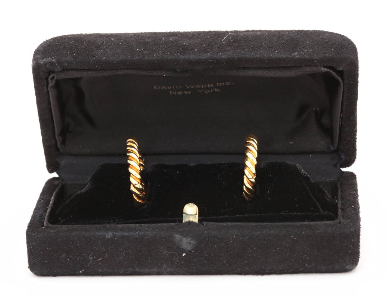 David Webb Gold Twisted Hoop Cufflinks In Excellent Condition In New York, NY