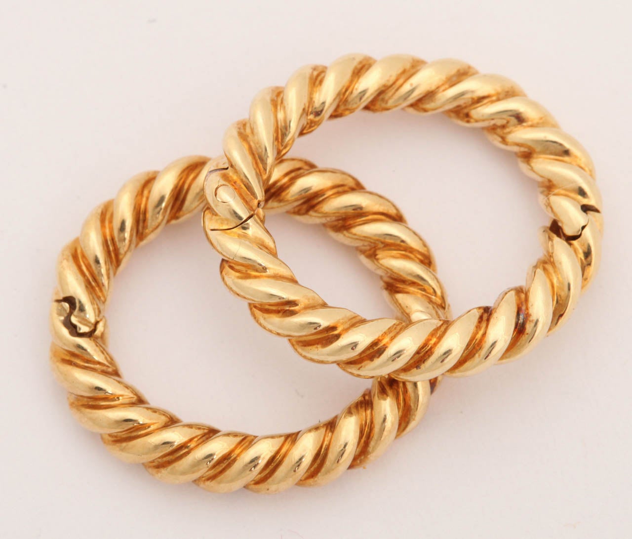 David Webb Gold Twisted Hoop Cufflinks 2