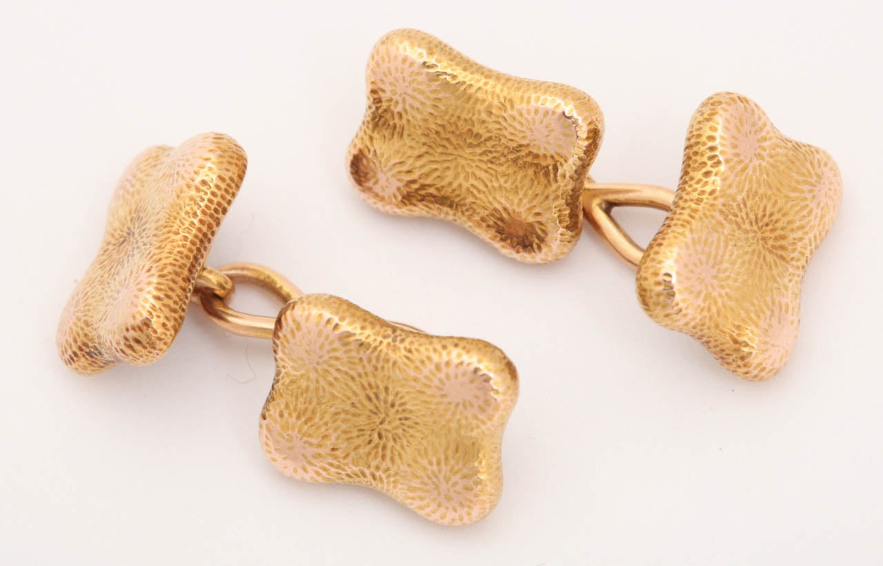 Early Tiffany & Co. 18k Gold Cufflinks In Excellent Condition In New York, NY