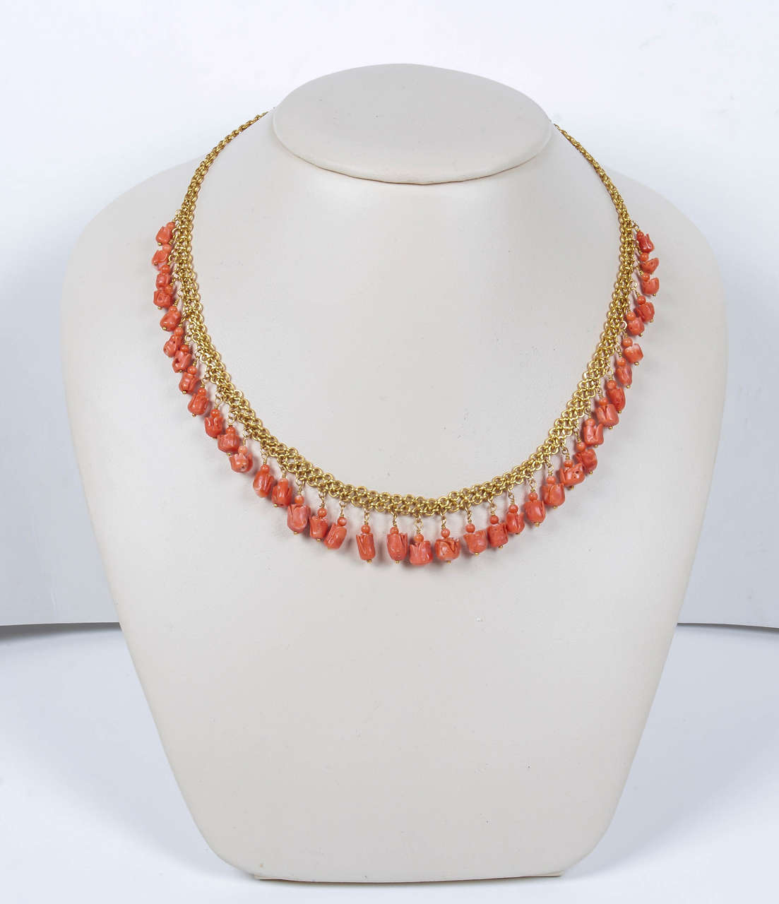 Natural Coral Tulip and Gold Necklace For Sale at 1stDibs | tulip coral ...