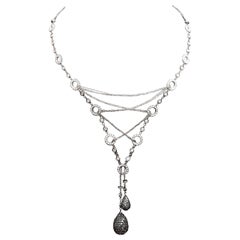 Exceptional Black and White Diamond Necklace