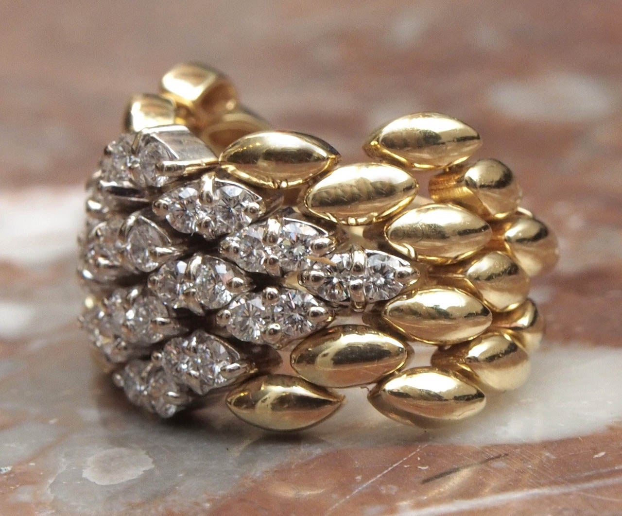 18k Diamond and Gold Flexible Band Ring For Sale at 1stDibs flexible