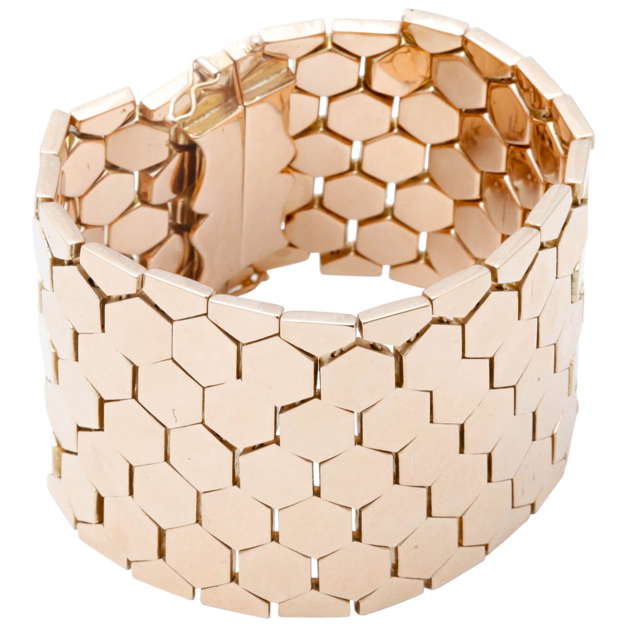 Ein Wabenarmband aus Roségold im Angebot