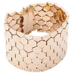 A Rose Gold Honeycomb Bracelet