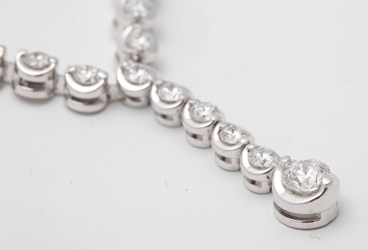 Women's Diamond White Gold Necklace For Sale