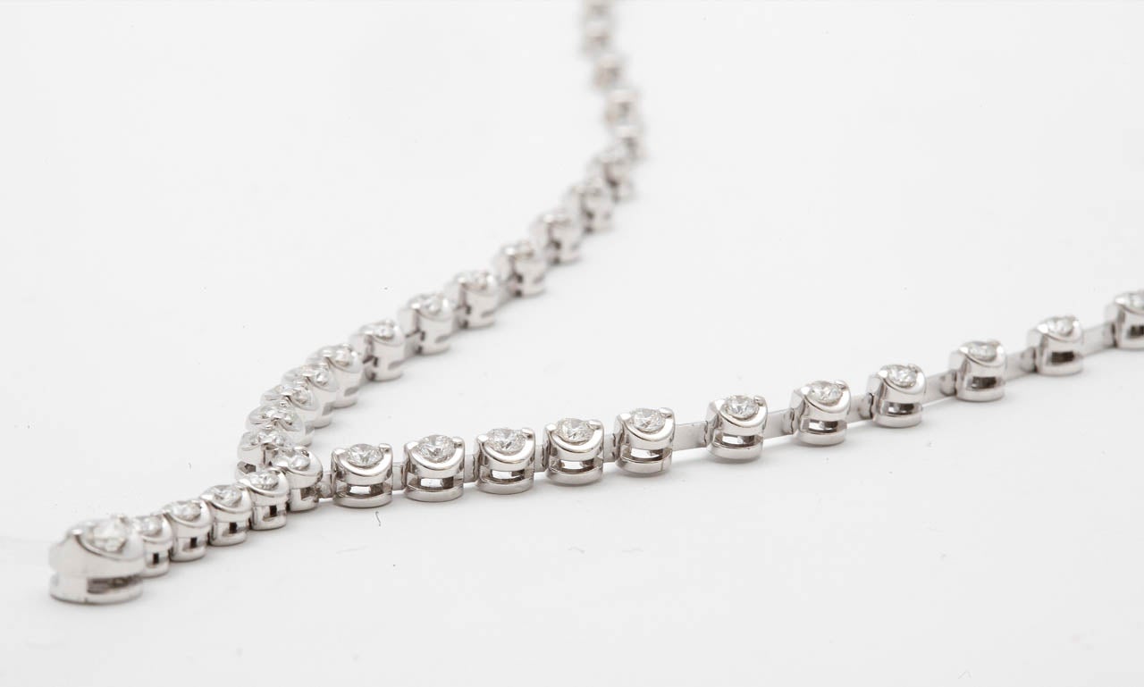 Diamond White Gold Necklace For Sale 1