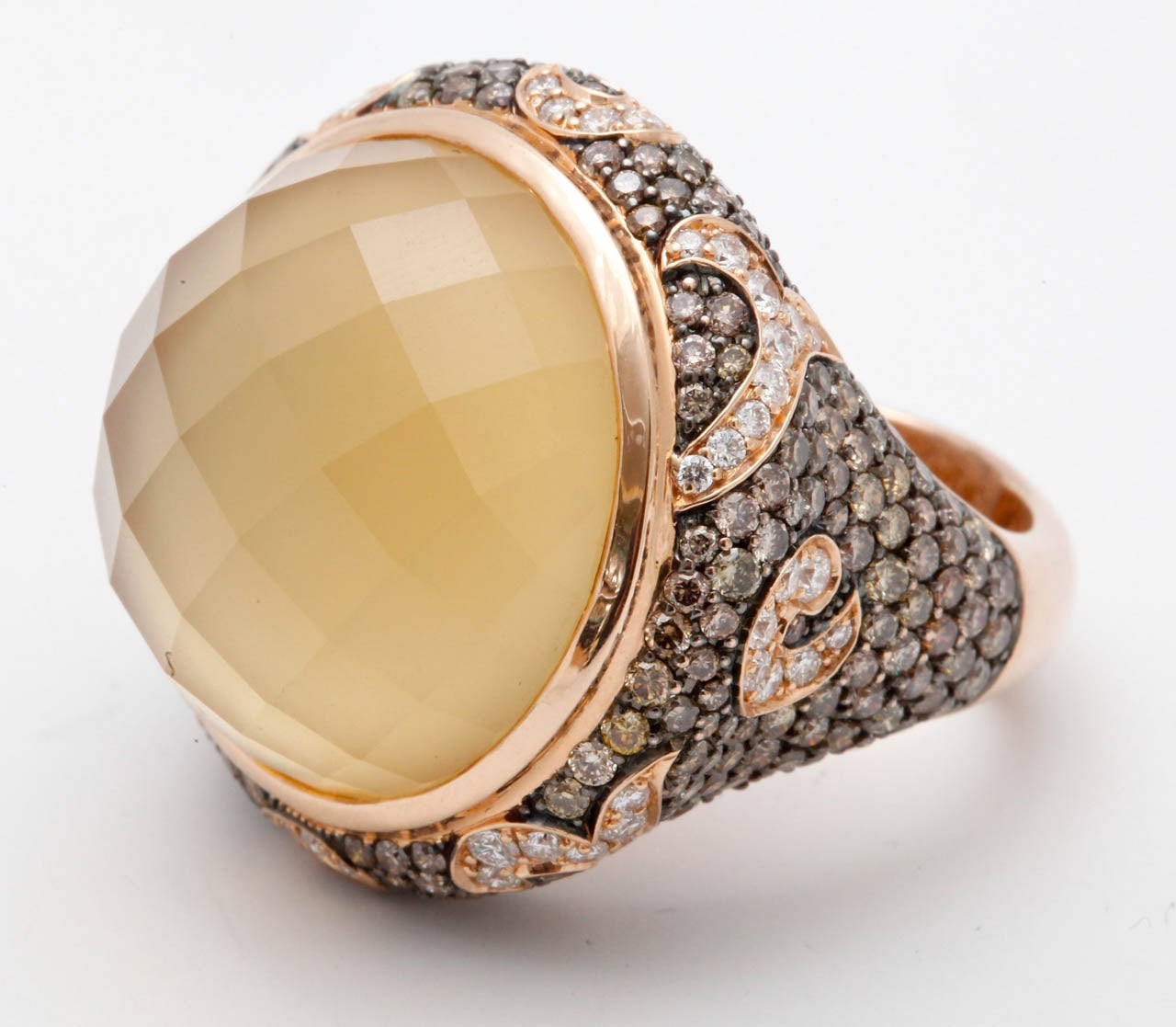 A diamond and citrine dress ring