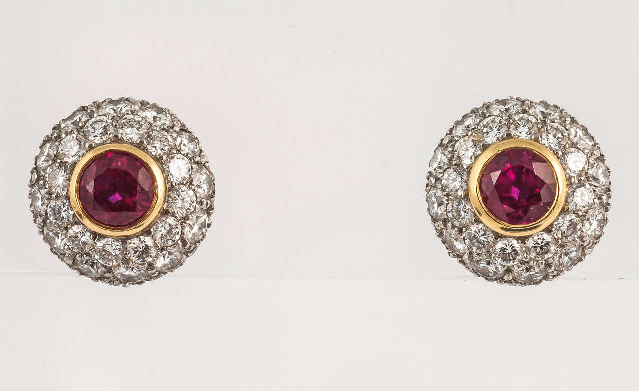 tiffany ruby and diamond earrings