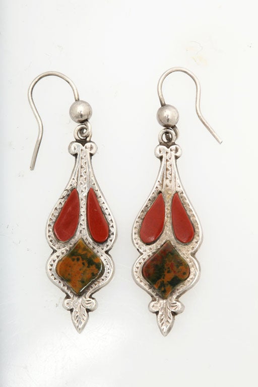 Sterling Silver and Scottish Agate Earrings