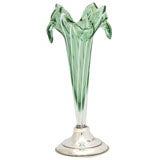 Flower-Form Sterling Silver Mounted Hand-Blown Vase