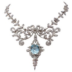 Aquamarine And Diamond Necklace