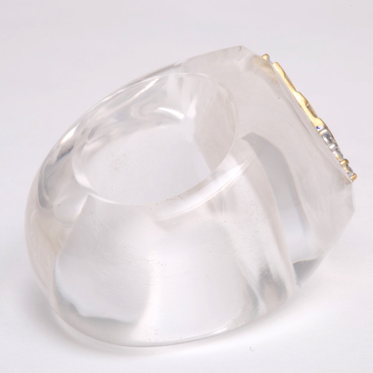 Diamond Adorament on Rock Crystal Ring 1