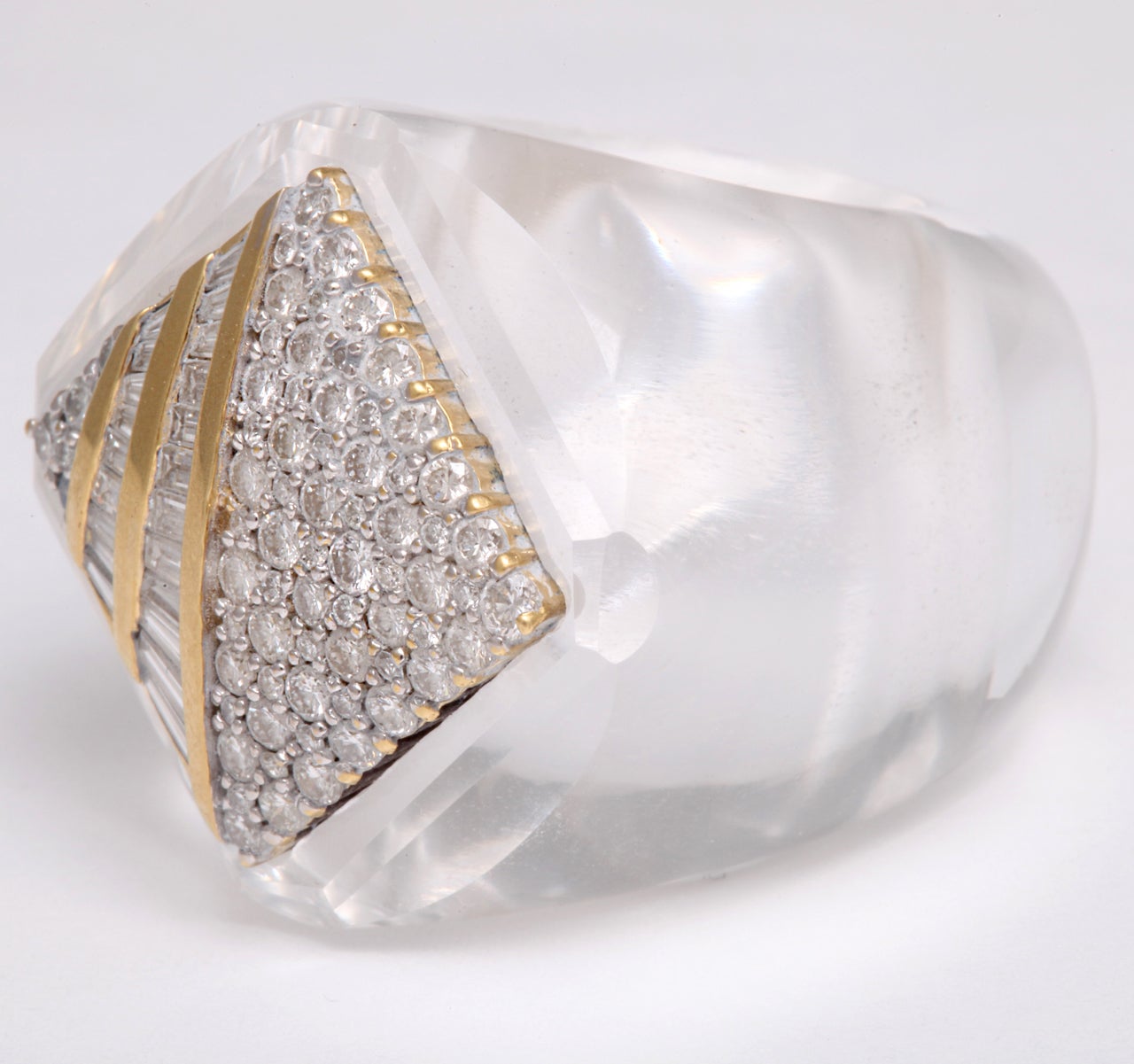 Diamond Adorament on Rock Crystal Ring 2