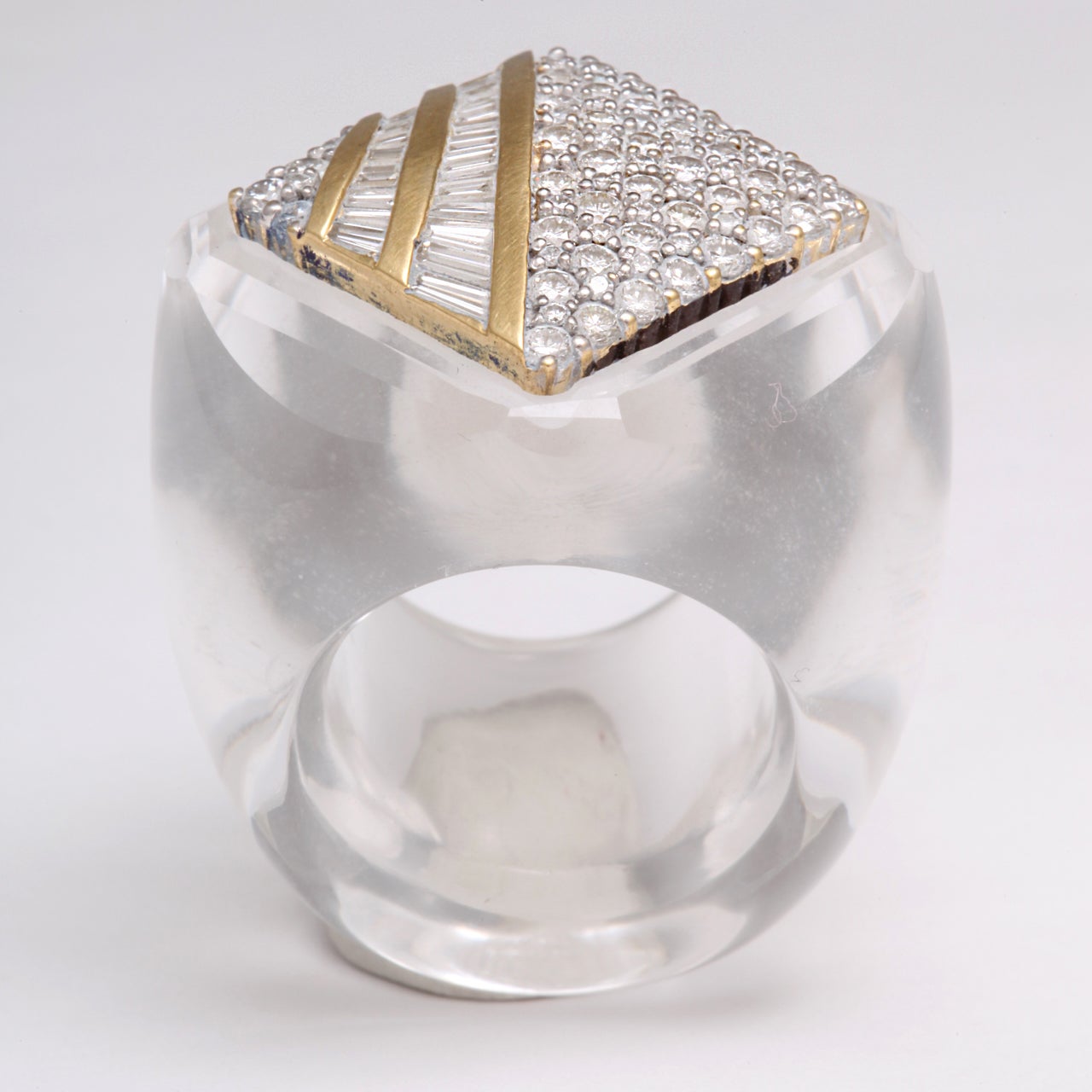 Diamond Adorament on Rock Crystal Ring 3