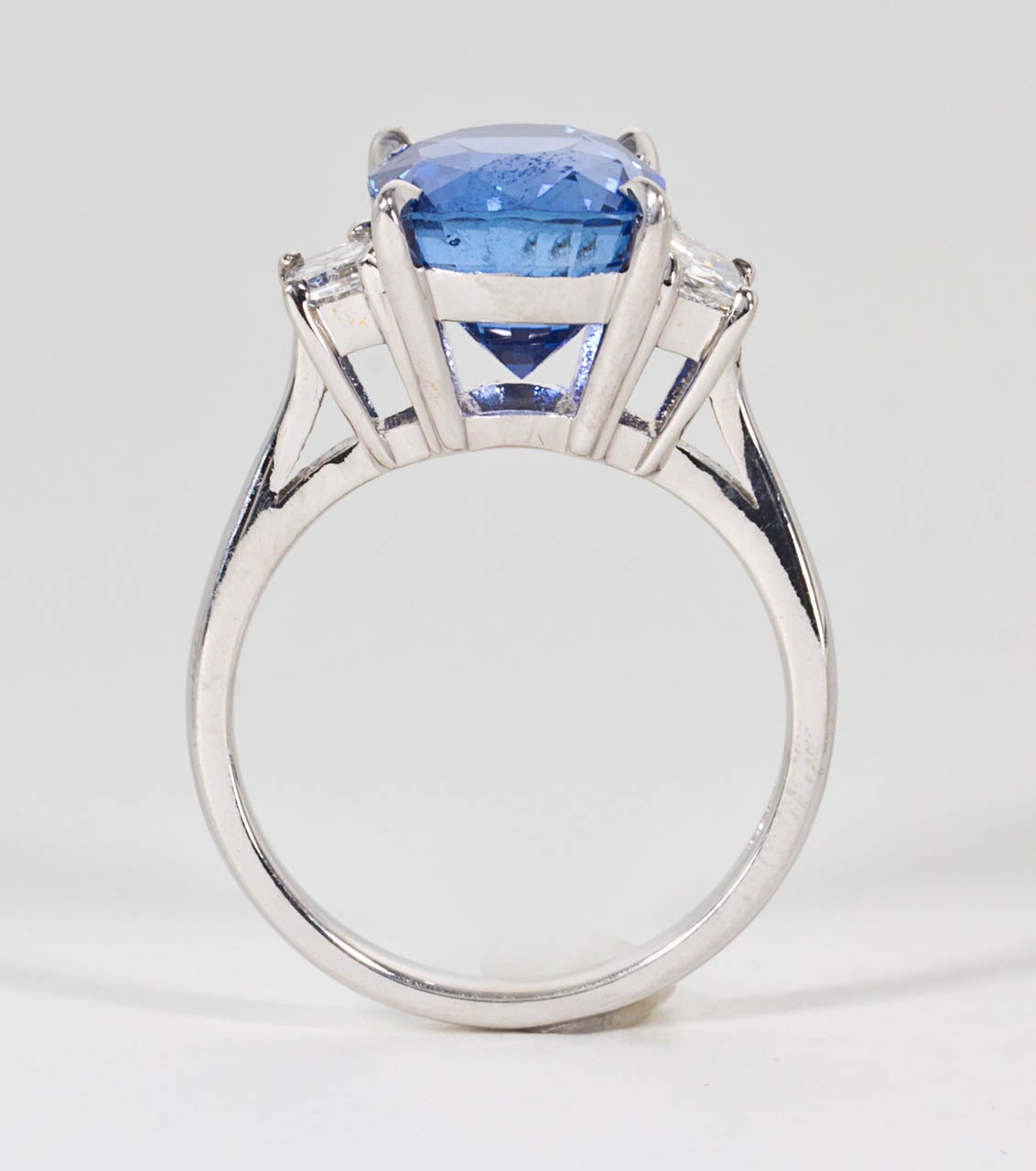 cushion cut sapphire and diamond ring