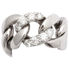 Crivelli White Gold & Diamond Curb Chain Ring