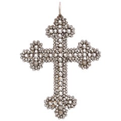 Antique Brilliant Light In a Cut Steel Cross