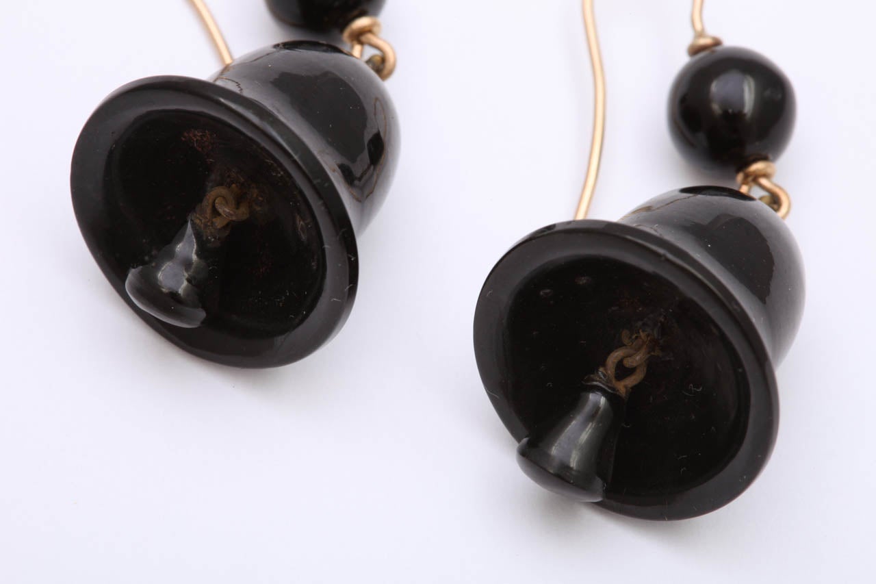 Ringing in the Original Victorian Whitby Jet Earrings 1