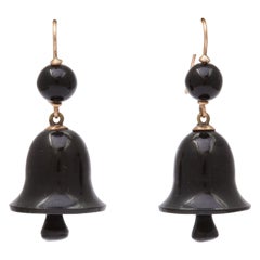 Antique Ringing in the Original Victorian Whitby Jet Earrings