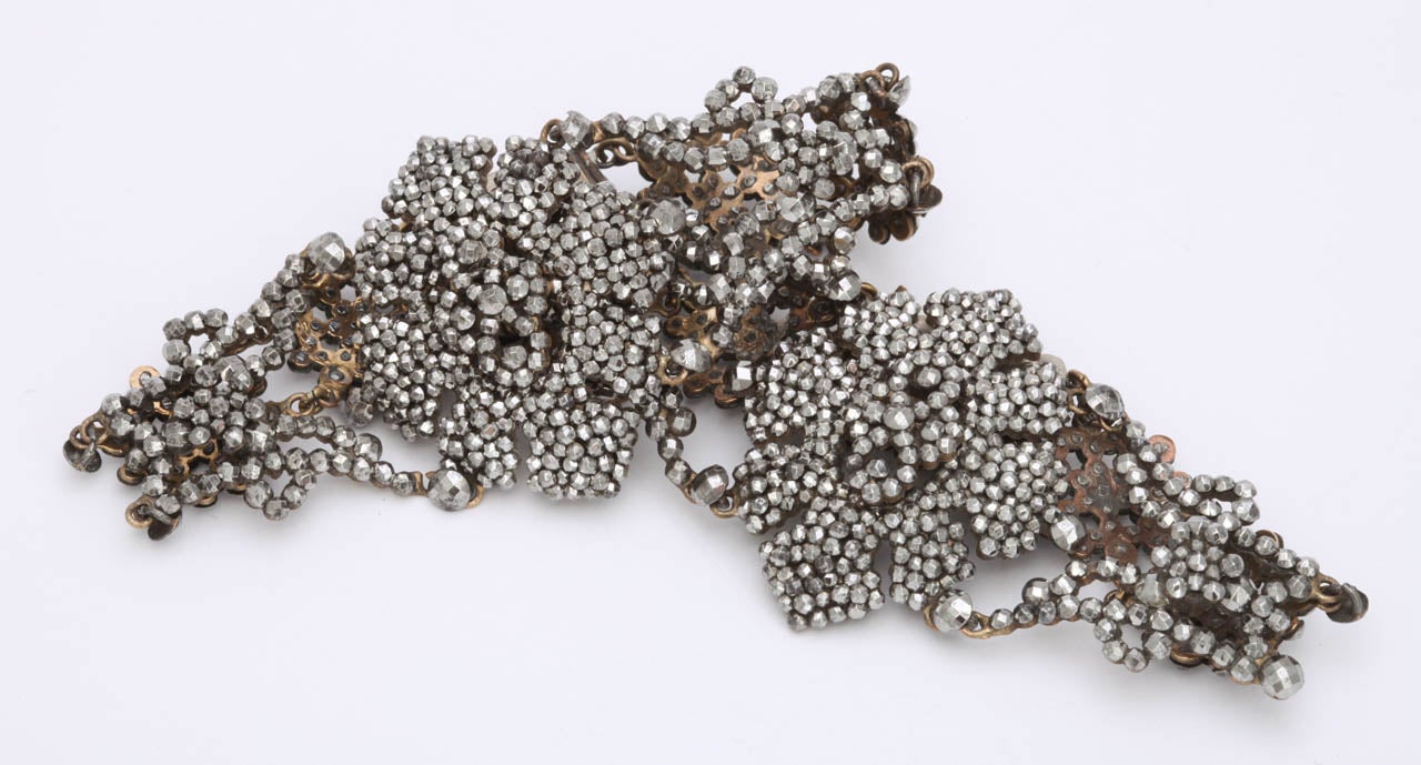 George IV Pair of Handmade Georgian Cut Steel Bracelets For Sale