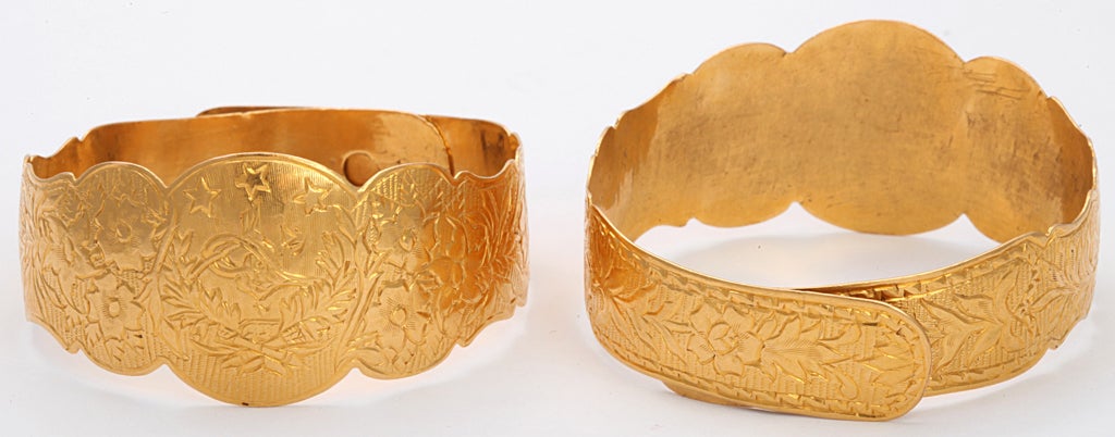 Pair of Antique Turkish Cuffs In Excellent Condition In New York, NY