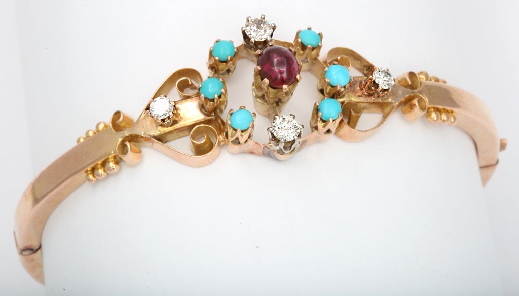 Victorian Gold & Stone Bangle 3